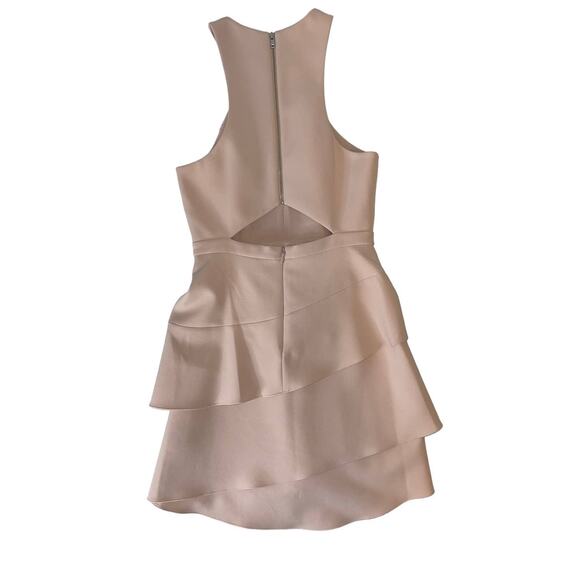 BCBGMaxazria Blush Pink Key Hole Tiered Mini Dress Size 4 - Picture 6 of 13